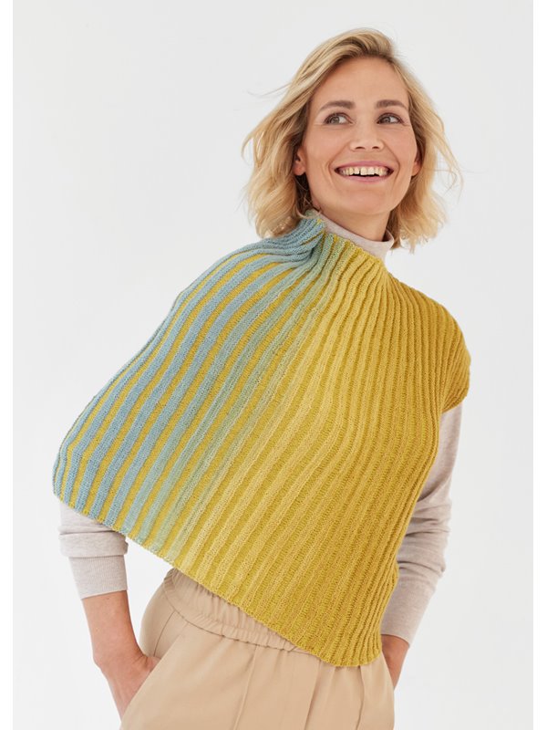 Lana Grossa PONCHO Cool Wool Lace hand-dyed & Cool Wool Lace