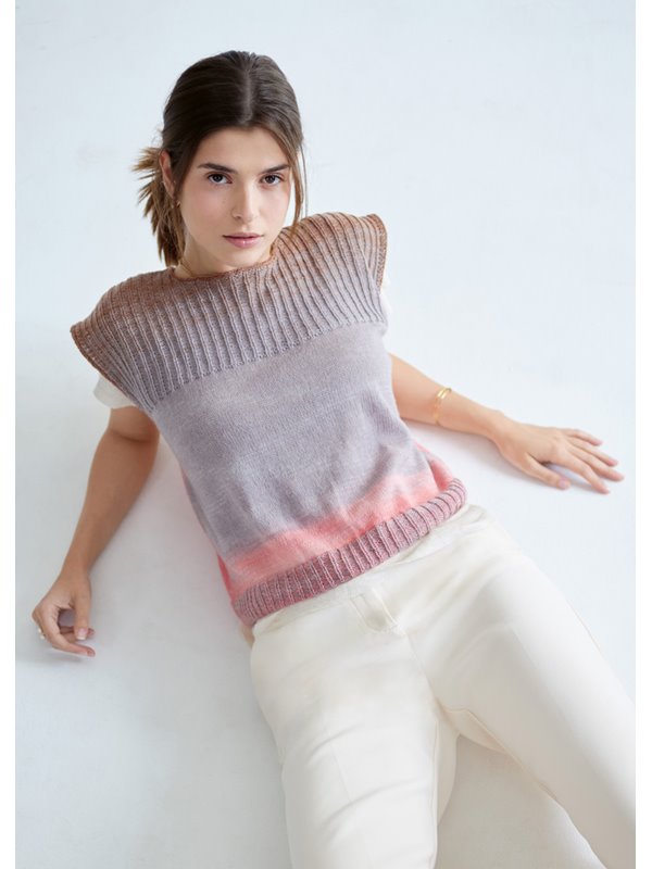 Lana Grossa SLIPOVER Cool Wool Lace hand-dyed - Strikkeopskrift (SE)