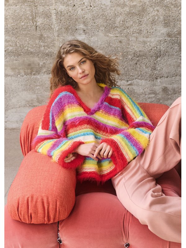 Lana Grossa V-PULLOVER MED STRIBER Basta, Bottoni & Summer Softness