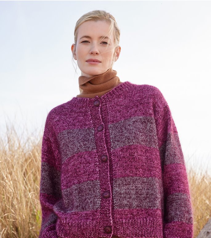 Lana Grossa BLOKSTRIBET JAKKE Cool Wool Vintage & Silkhair