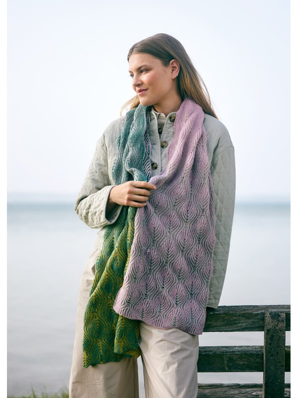 Lana Grossa SJAL Merino Lace Aquarell & Cool Wool Lace - Strikkeopskrift (SE)