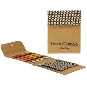 Lana Grossa Nålesæt strømpepinde Aluminium Rainbow 15 cm (brun)