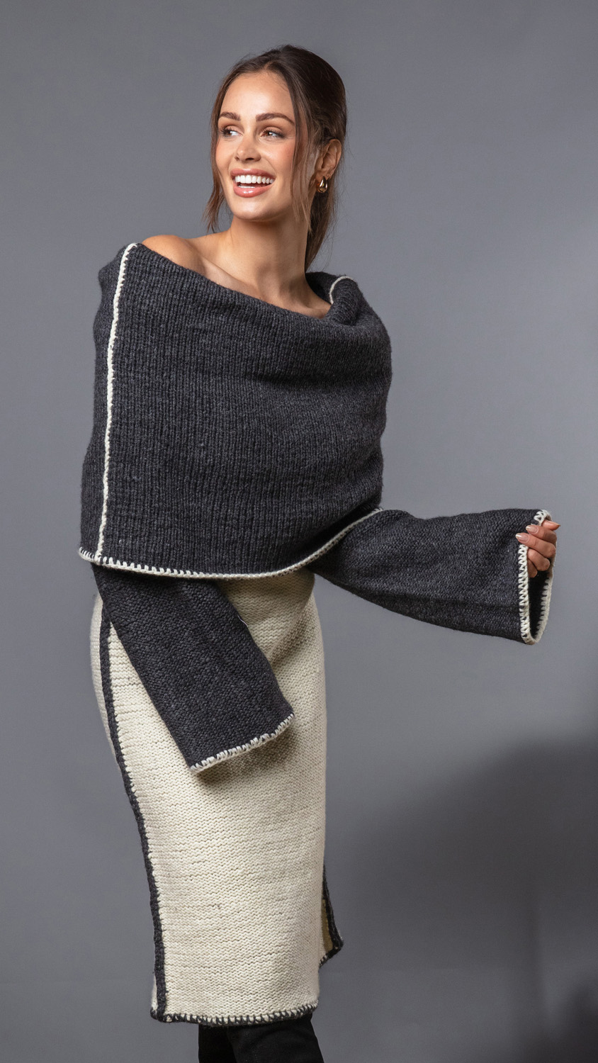 FILATI Studio VENDBAR KJOLE Solo Alta Moda Cashmere 16